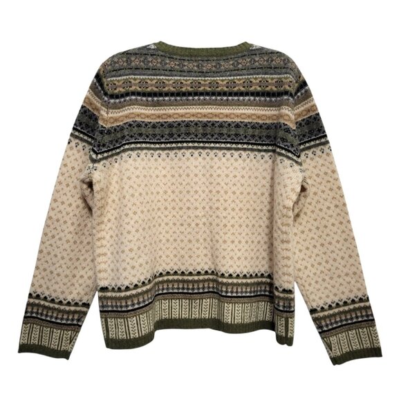 Vintage Fair Isle Lambswool Cardigan Nordic Knit Sweater - Picture 6 of 11